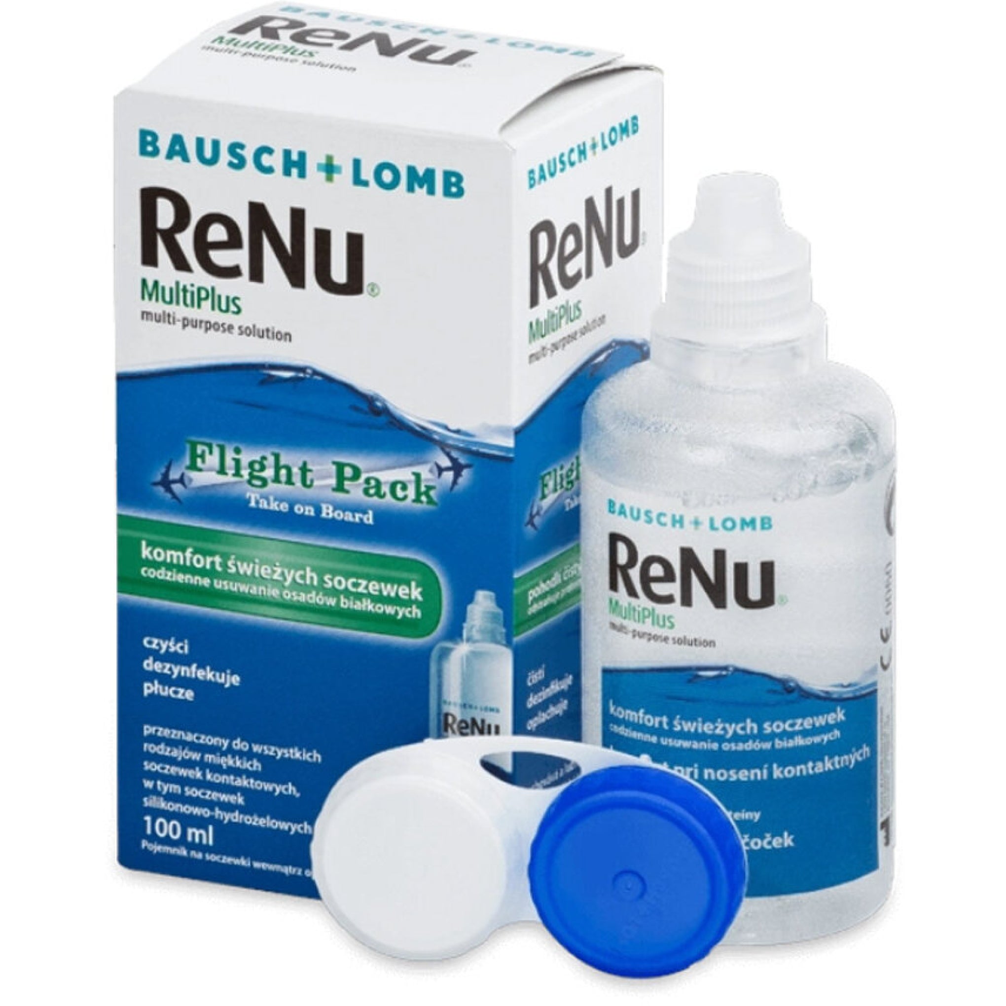 Soluție întreținere lentile de contact ReNU MultiPlus Flight Pack 100 ml - Optivog